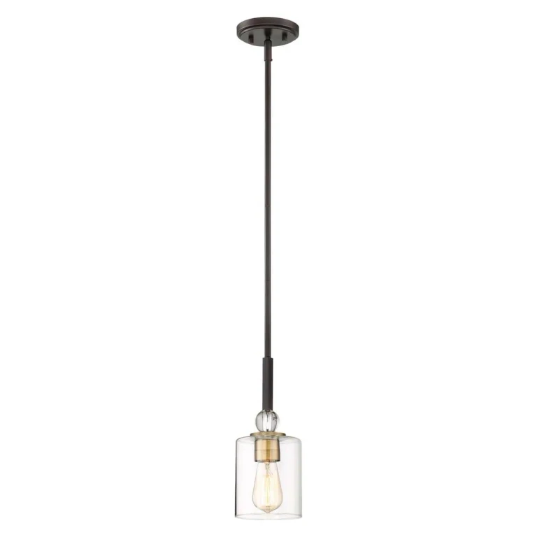 Studio 5 Pendant Light in Painted Bronze with Natural Brush