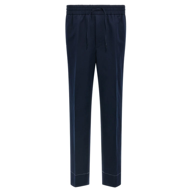 Brioni Blue Linen Casual Pants - Men