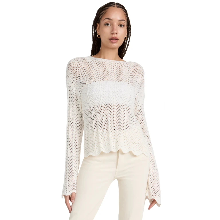 Z Supply Donovan Crochet Top Sandstone M