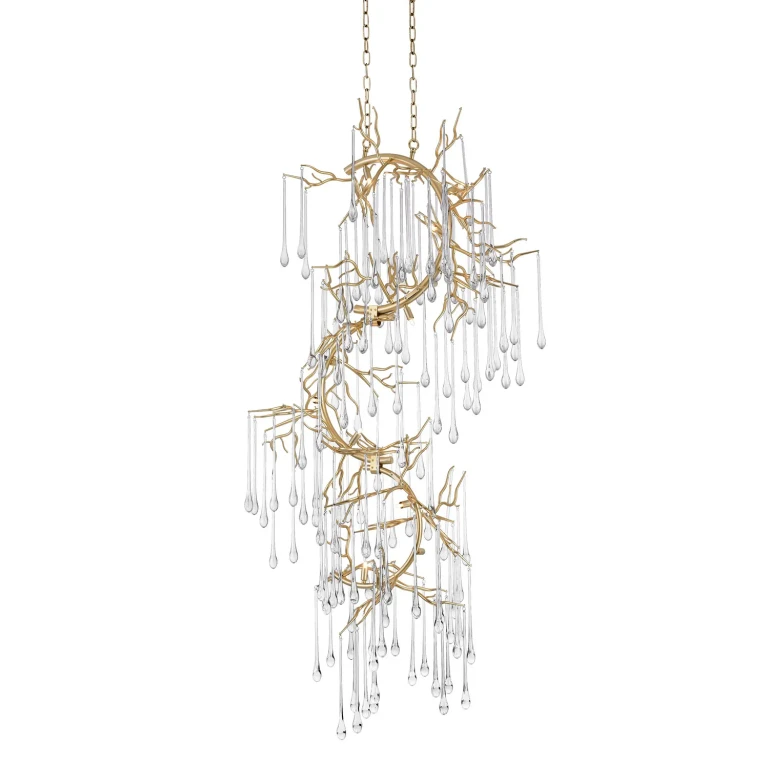Gold Leaf 12 Light Chandelier from the Anita Collection