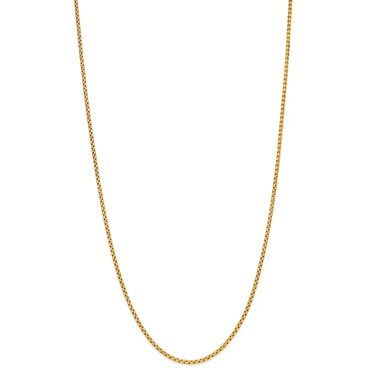Box Link Chain Necklace in 14K Yellow Gold, 22