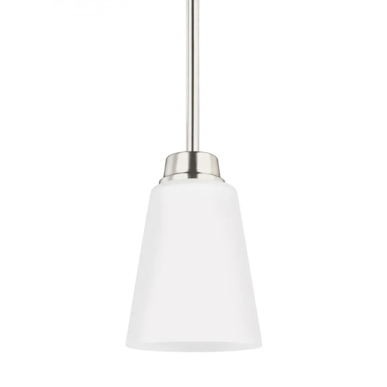 Brushed Nickel One Light Mini-Pendant from the Kerrville Collection