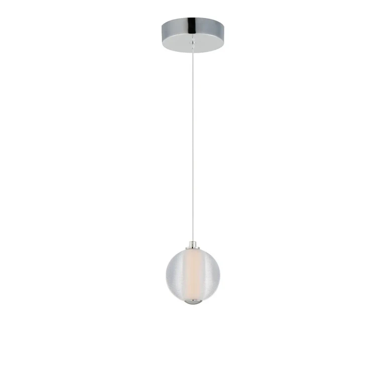 Polished Chrome LED Pendant from the Rhythm Collection