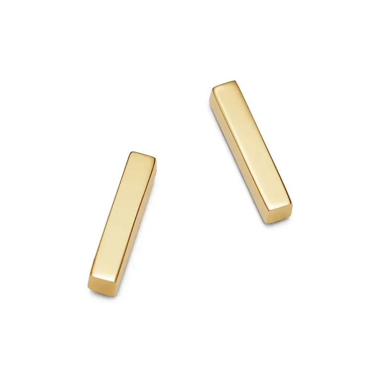 Bar Stud Earrings in 14K Yellow Gold - Exclusive