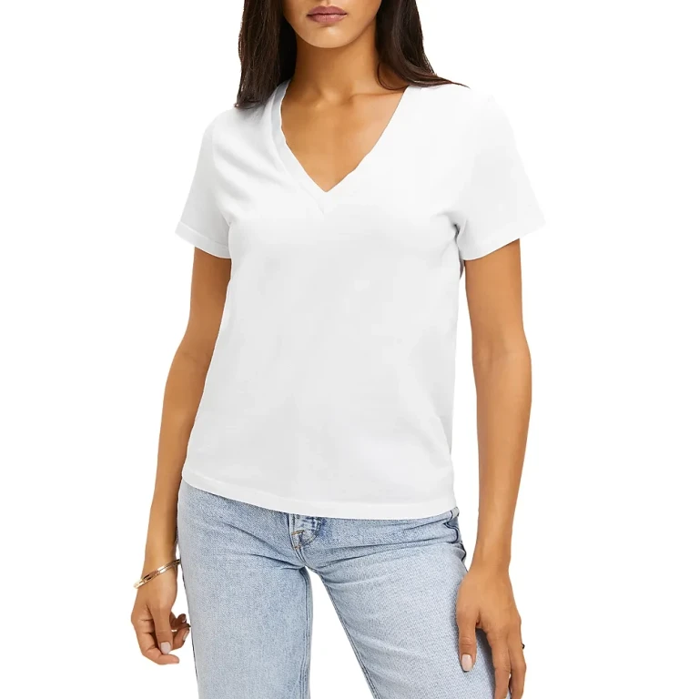 Good American V-Neck Girlfriend Tee