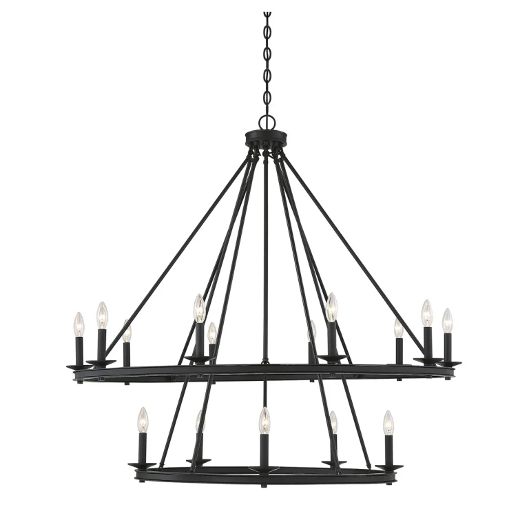 Savoy House Middleton 15-Light Chandelier in Matte Black - 1-312-15-89