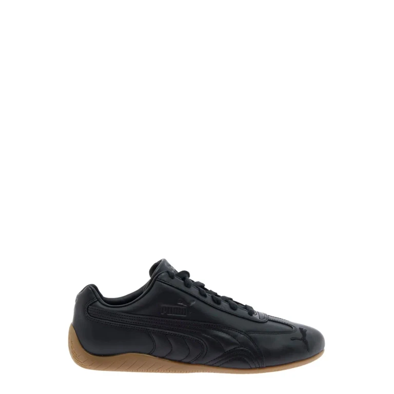 Puma speedcat Black Low Top Sneakers With Embossed Logo On The Tongue And Contrasting Sole In Leather Unisex
