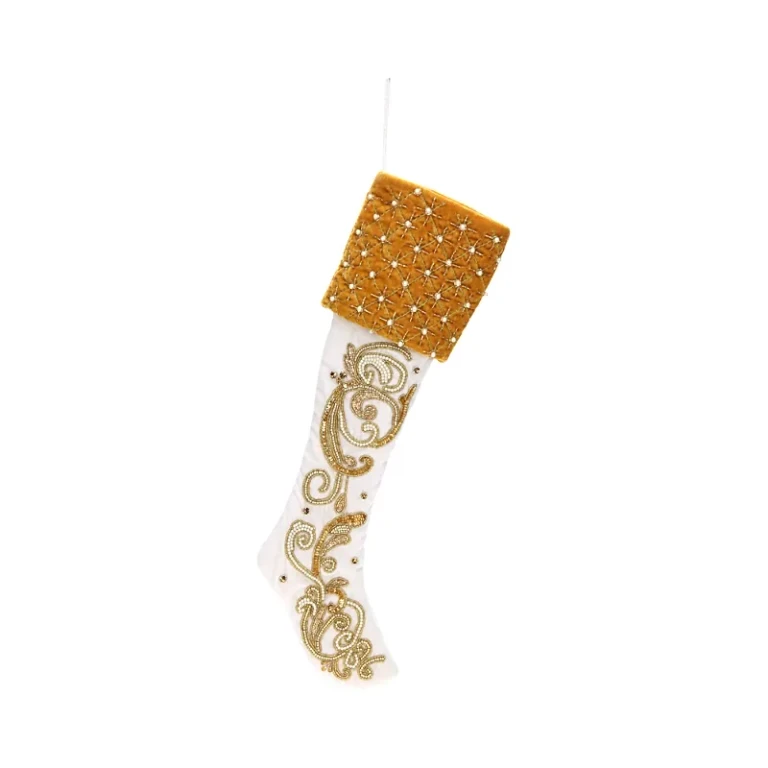Mark Roberts Gold and White Stocking