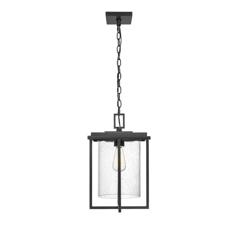 Powder Coated Black One Light Outdoor Hanging Lantern from the Adair Collection