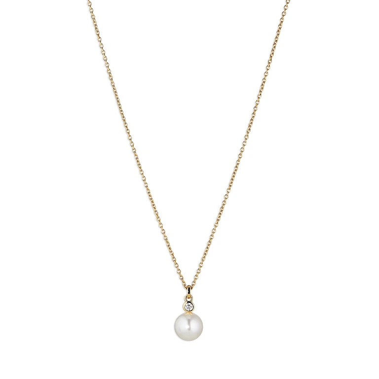 Nadri Cubic Zirconia & Nacre Pearl Pendant Necklace, 16-18