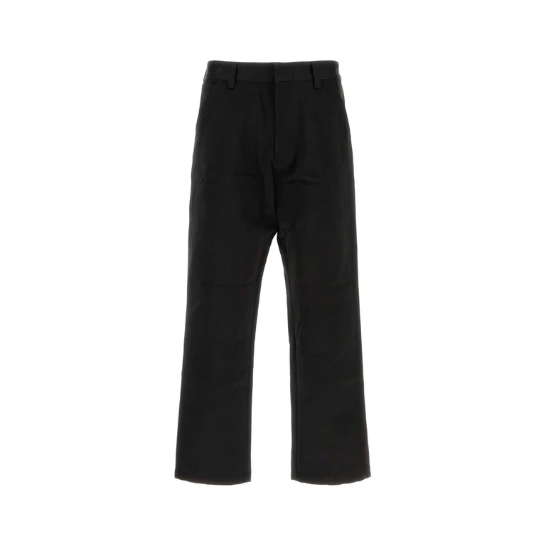 Prada Black Silk Blend Pant Nero Exterior: Cotton Pantaloni - Men