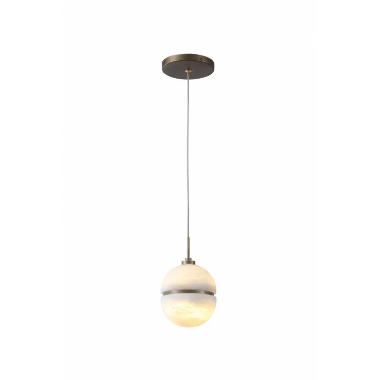 Alabaster Aged Brass Pendant from the Sedona Collection