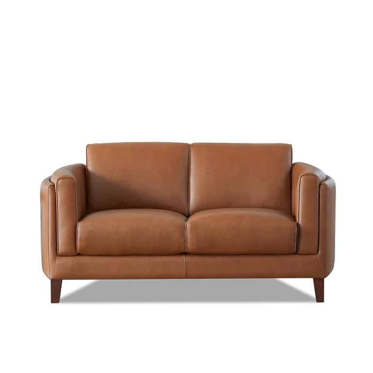 Pacer Nutmeg Top Grain Leather Loveseat