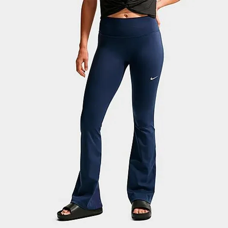 Nike Women's One High-Waisted Flared Leggings in Midnight Navy/White Size: XXS