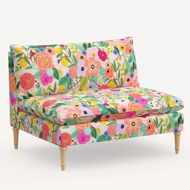 Louie Garden Party Pink Armless Loveseat