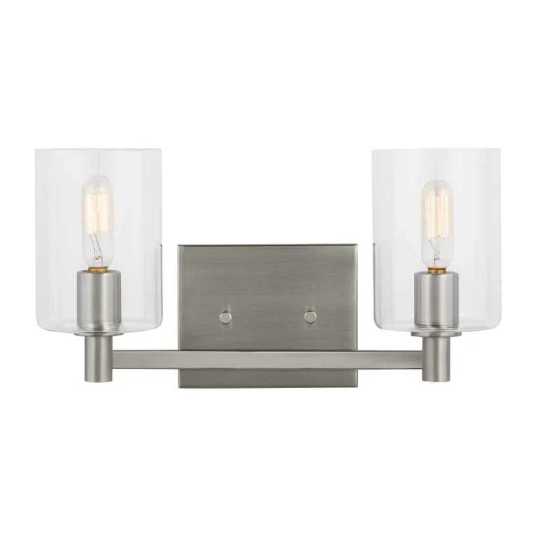 Fullton 2-Light LED Bathroom Vanity Light in Brushed Nickel