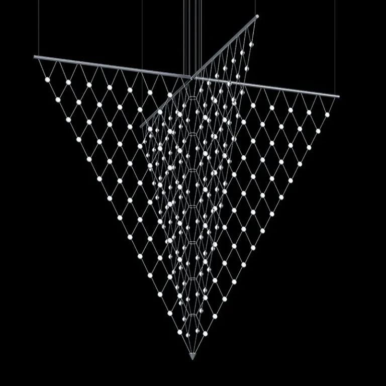 Bright Satin Aluminum LED Pendant from the Constellation Collection