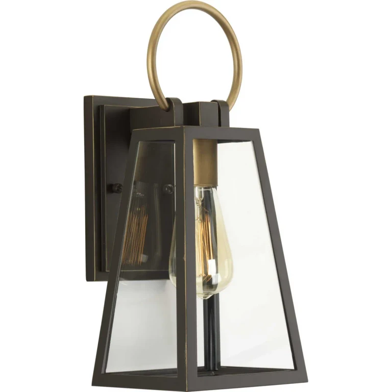Antique Bronze One Light Wall Lantern from the Barnett Collection