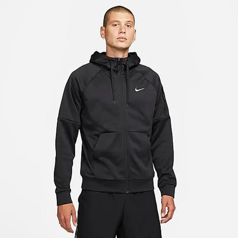 Nike Men's Therma-FIT Full-Zip Hoodie in Black/White Size: Small
