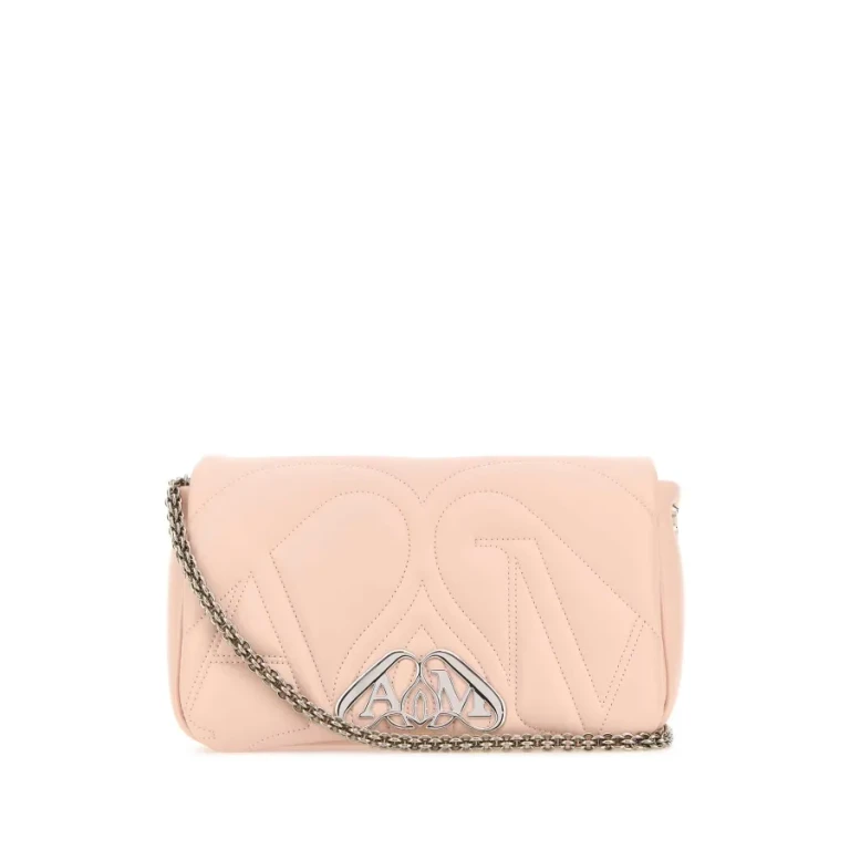 Alexander Mcqueen Pink Leather Small Seal Shoulder Bag