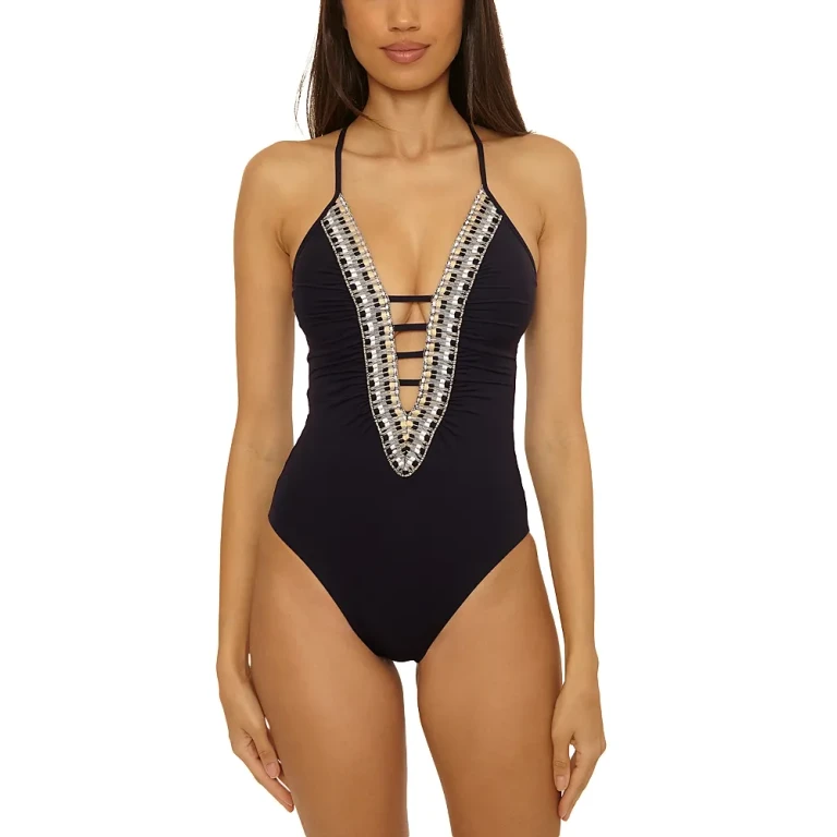 Becca by Rebecca Virtue Fiesta Clare Plunge One Piece Swimsuit