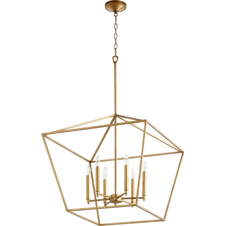 Quorum Gabriel 6-Light 23" Dinette & Breakfast Chandelier in Gold Leaf