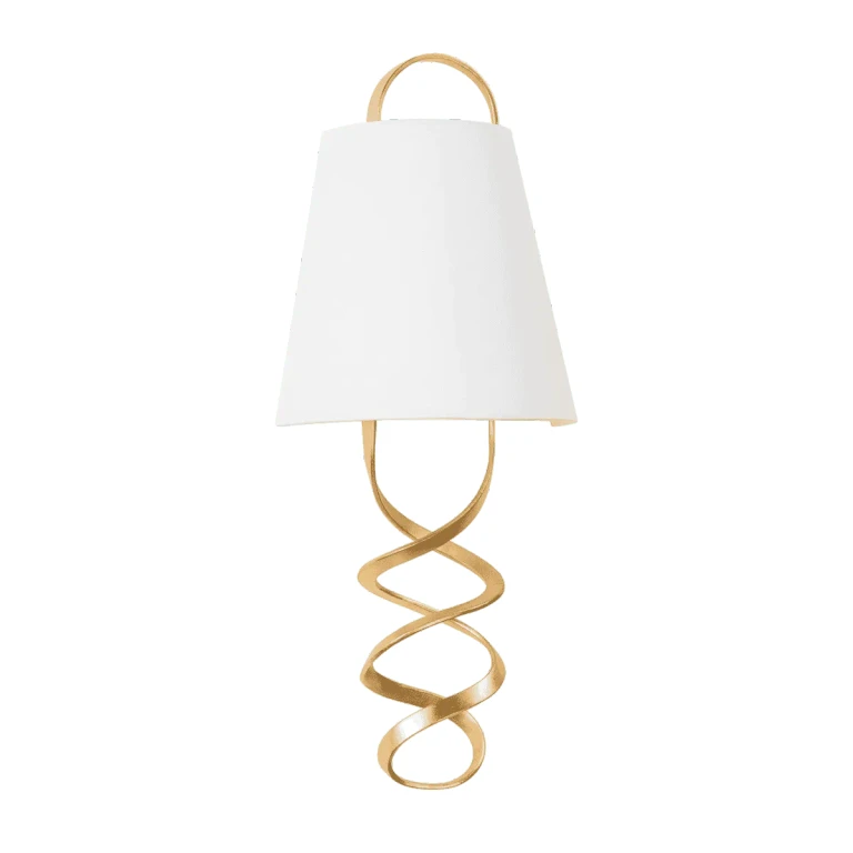 Vintage Gold Leaf Two Light Wall Sconce from the Dota Collection