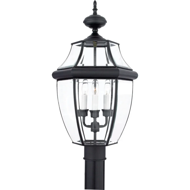 Newbury 3-Light Outdoor Post Lantern in Mystic Black