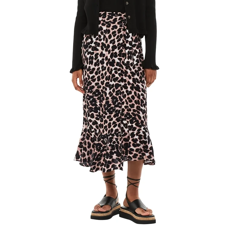 Whistles Leopard Print Wrap Skirt