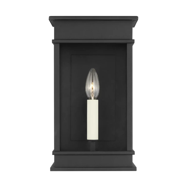 Textured Black One Light Outdoor Wall Sconce from the Cupertino Collection