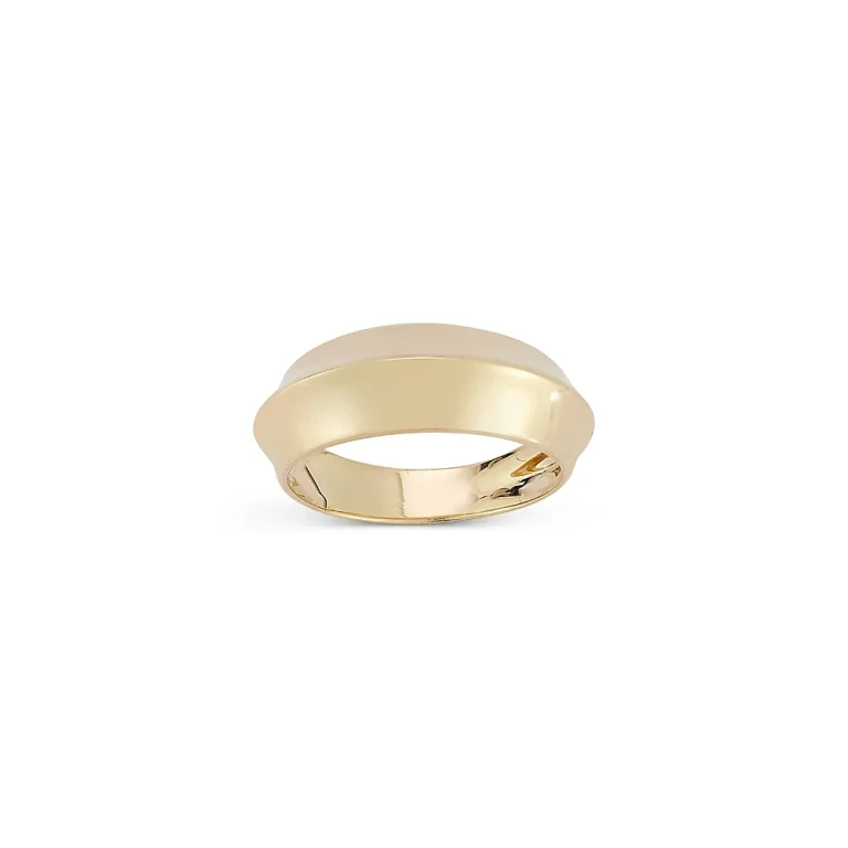 14K Yellow Gold Knife Edge Band Ring