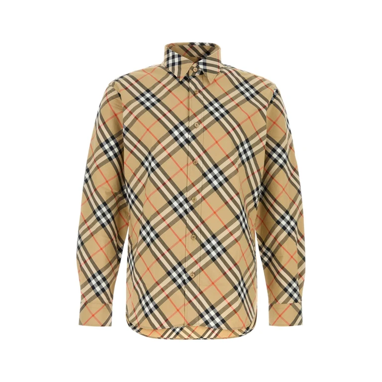 Burberry Printed Poplin Shirt Sandipcheck Cotton Camicie - Men