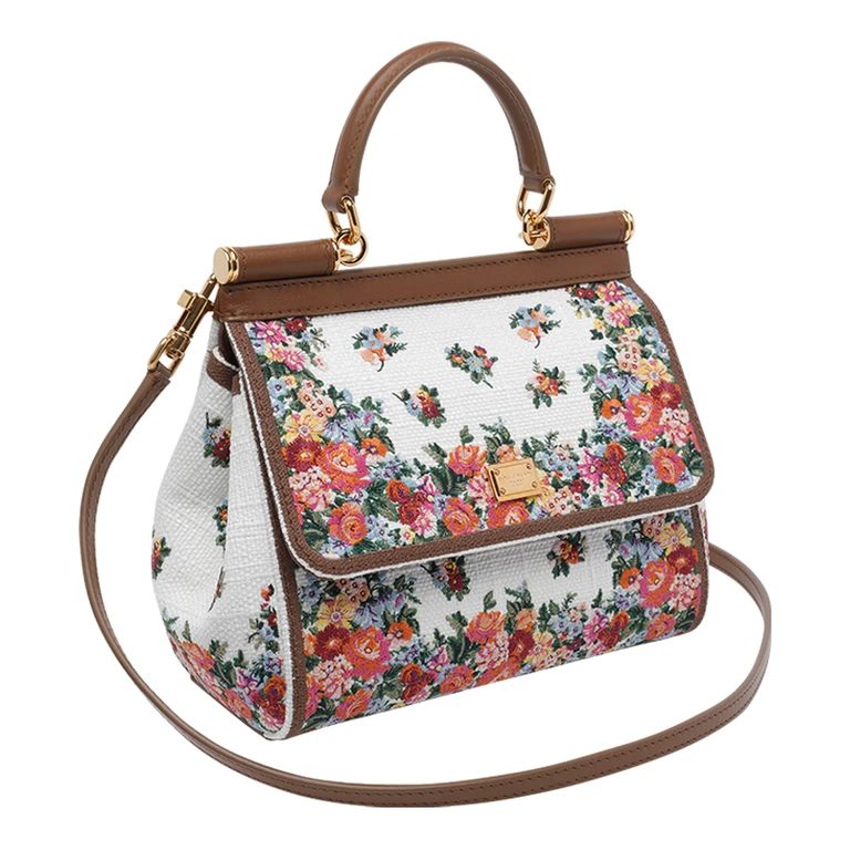 Dolce & Gabbana Sicily Media Leather Handbag