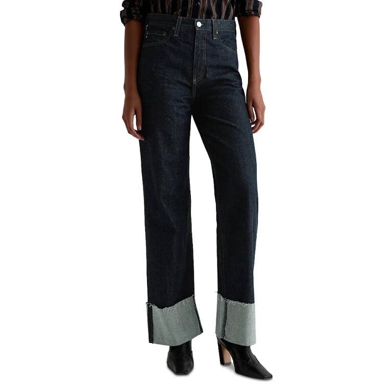 Ag Kora High Rise Cuffed Wide Leg Jeans in Moonrise