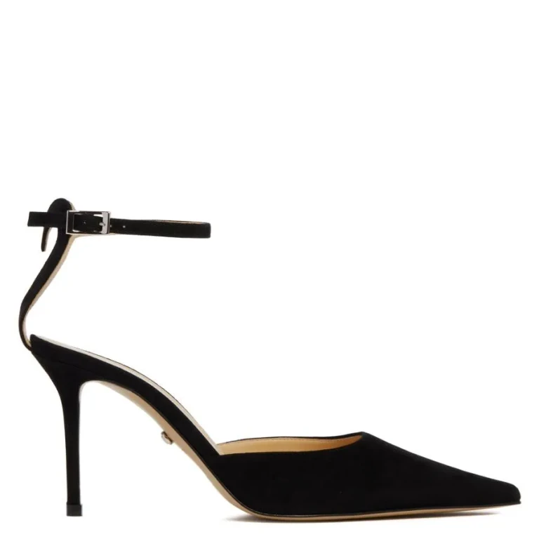 Mach & Mach Heart Detail Pointed-Toe Suede Pumps