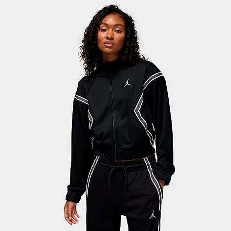 Jordan Women's Brooklyn Fleece Full-Zip Track Jacket in Black/Sail Size: XS