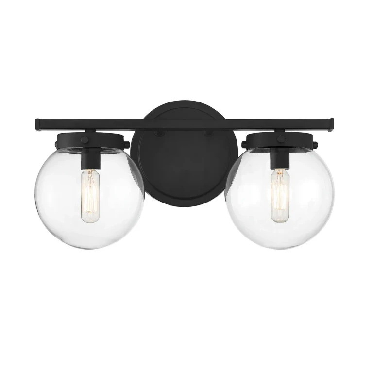 Trade Winds Linda 2-Light Bathroom Vanity Light in Matte Black - TW100051-MBK