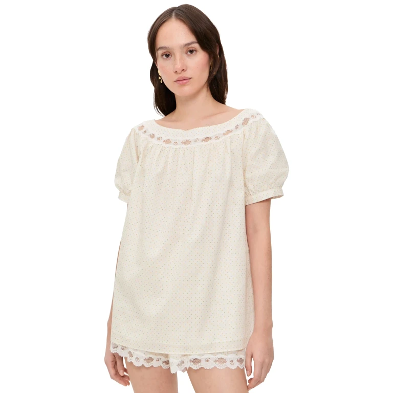 POSSE Marilyn Blouse Rainbow Polka Dot L