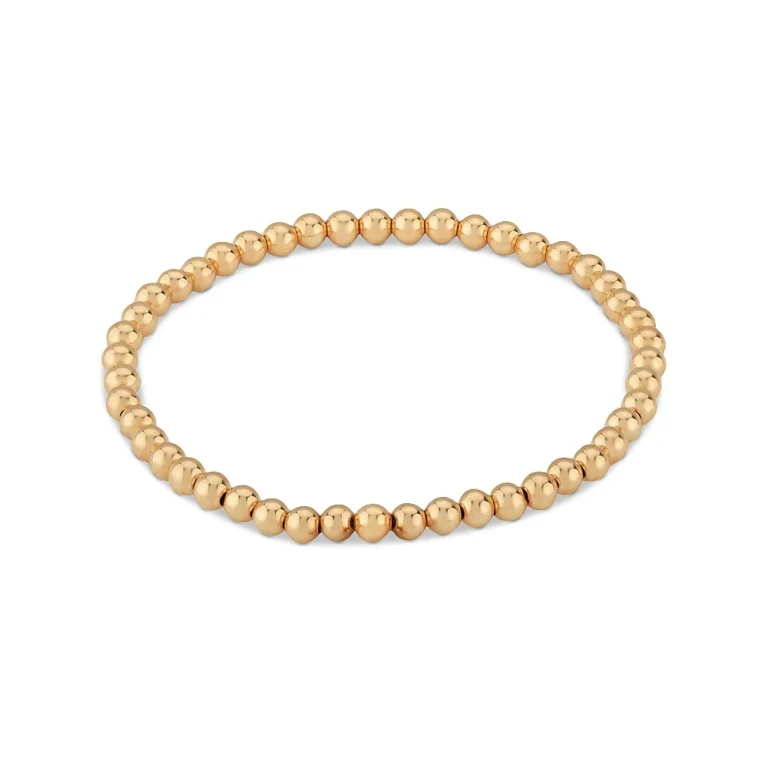 14K Gold Beaded Bracelet, 4mm
