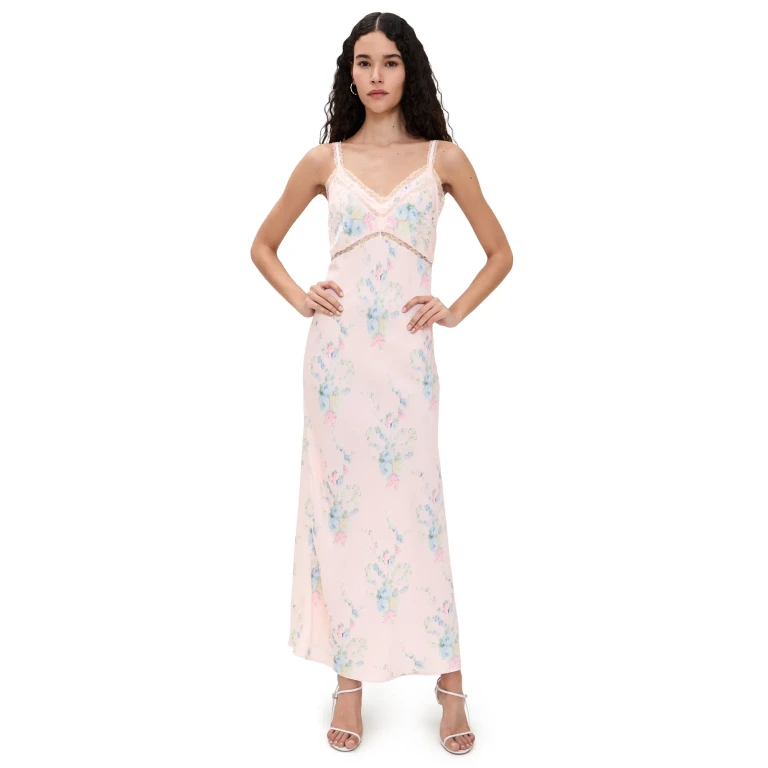 LoveShackFancy Annabeth Maxi Dress Rosy Trellis L