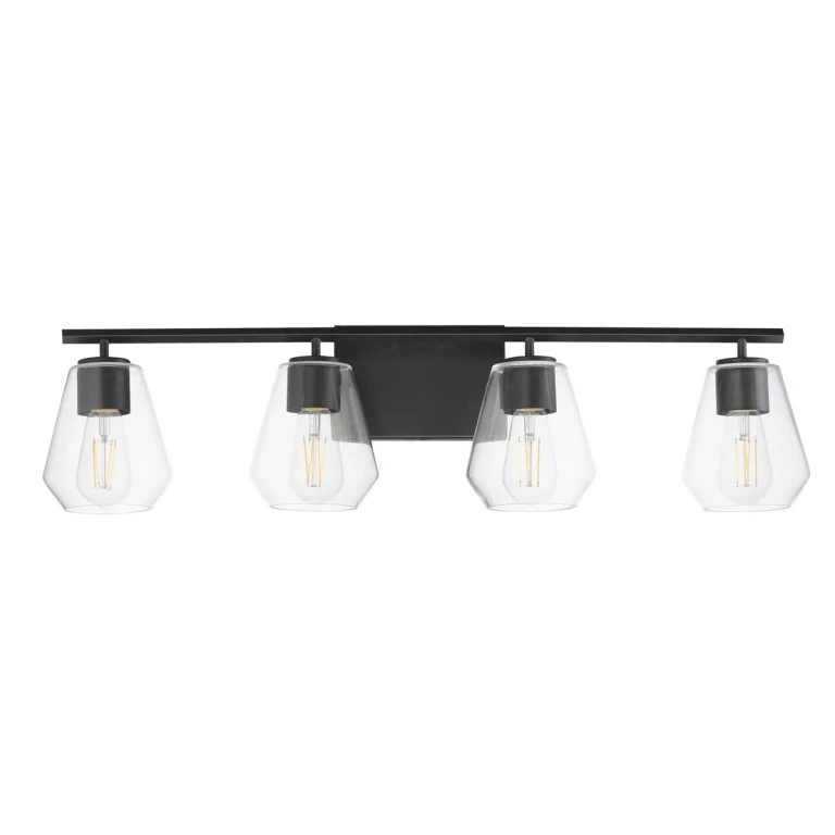 Black Bathroom Vanity Light from the Geode Collection