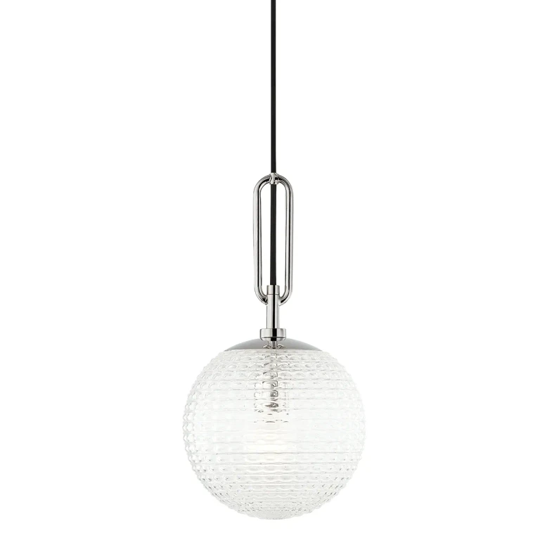 Polished Nickel One Light Pendant from the Jewett Collection
