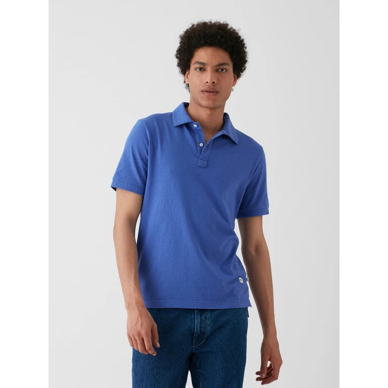 Doppiaa Aandau Klein Blue Cotton Polo Shirt Sweatshirts & Poloshirts - Men