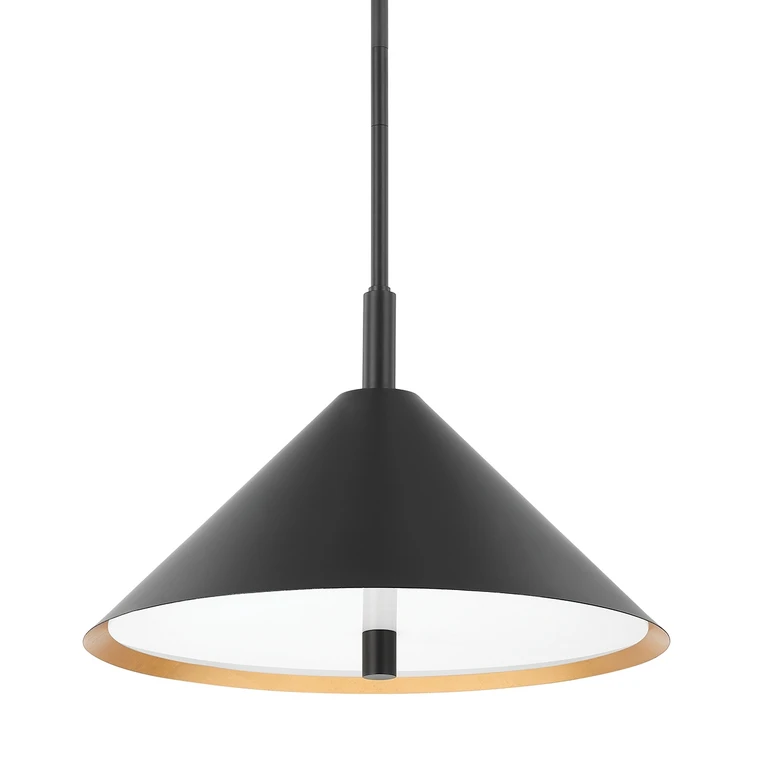 Gold Leaf Soft Black Combo Three Light Pendant from the Brianna Collection