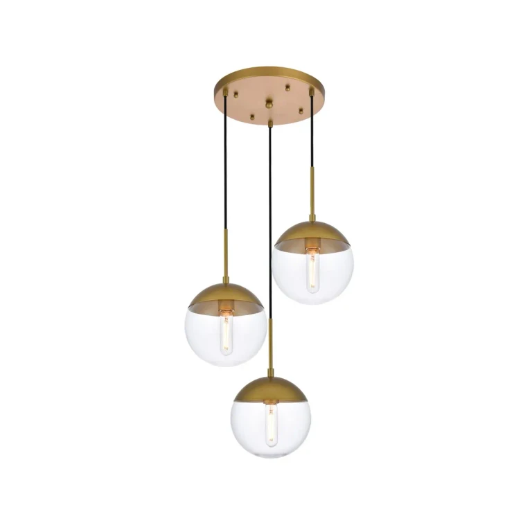 Brass Three Light Pendant from the Eclipse Collection
