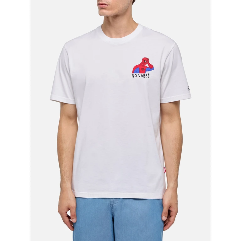 Mc2 Saint Barth Cotton T-Shirt With Spiderman Print marvel Special Edition White - Men