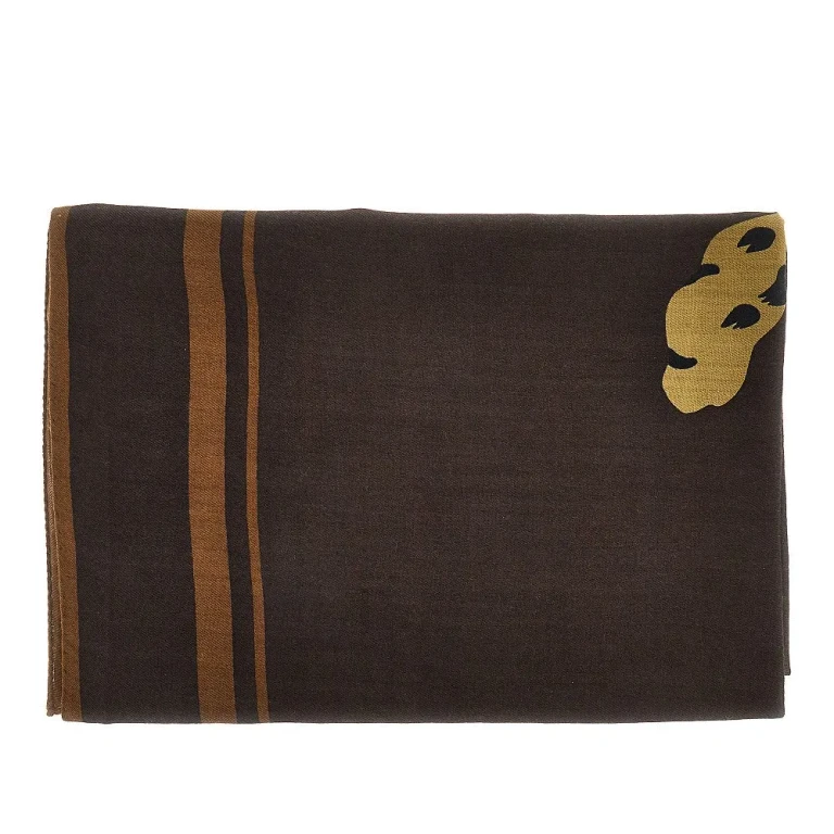 SAINT LAURENT Wool scarf with jacquard details Woman One Size