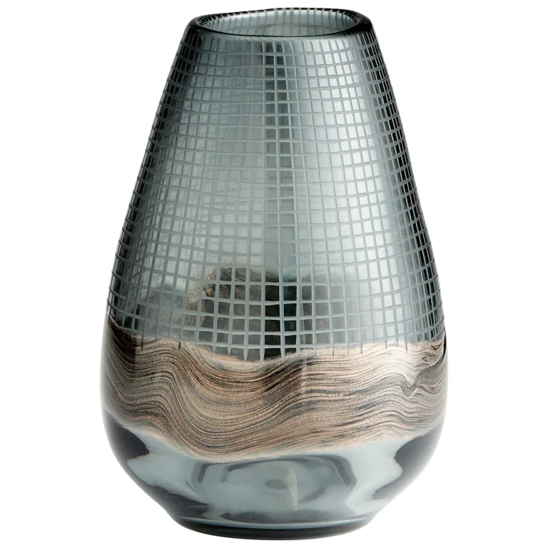 Large Axiom Vase in Clear And Glitter Gold