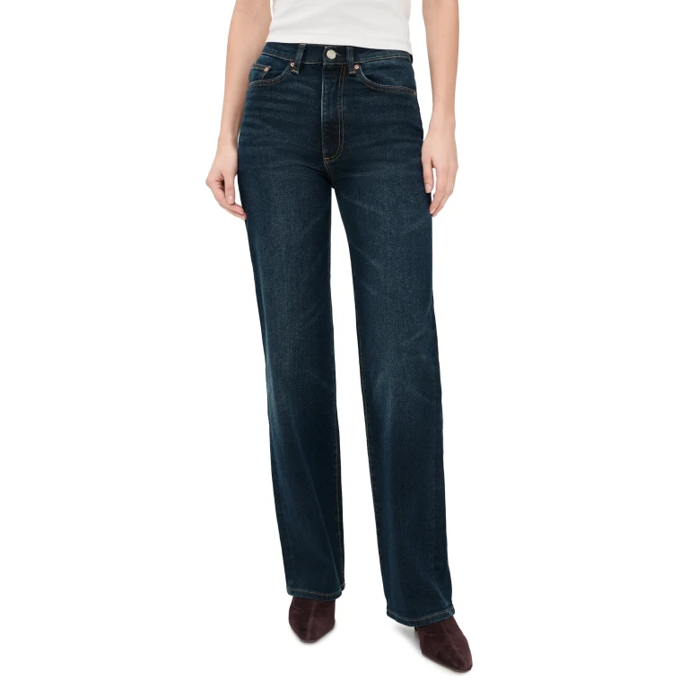 DL1961 Karmine Refined Wide Leg SculptSystem High Rise Jeans Dark Sea (Original '61) 25