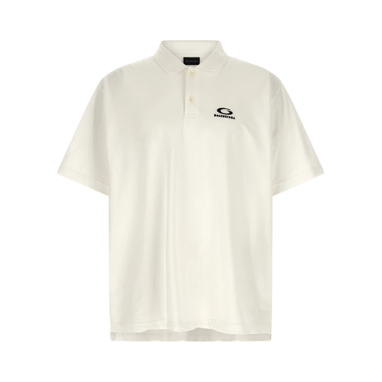 Balenciaga White Cotton Polo Shirt - Men